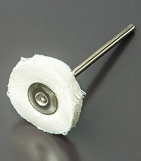 Nesselpolierer, ungesteppt, 22 mm Ø, mit Schaft